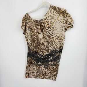 Bui-Yah-Kah USA leopard Dress sz L made in USA Y2K